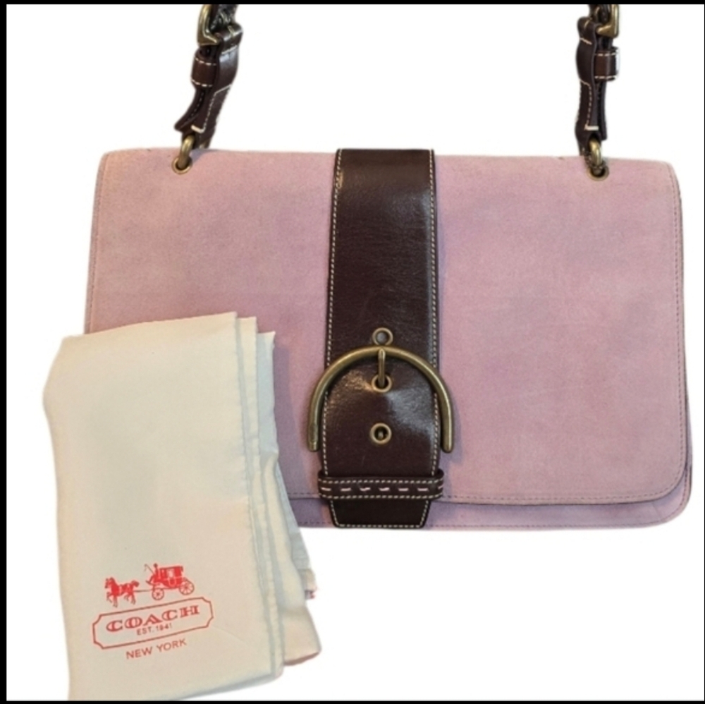 Coach Vintage Lavender Suede 2005 Handbag w/ COA & Coach Dustbag in EUC - Picture 2 of 14